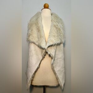 Renvy Faux Suede/Faux Fur Reversible Vest One Size Fits Most